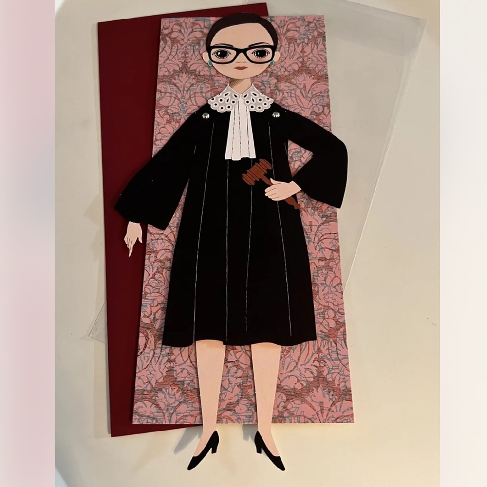 RUTH BADER GINSBURG MAILABLE PAPER DOLL CARD
BY UNUSUAL KIND NWT
